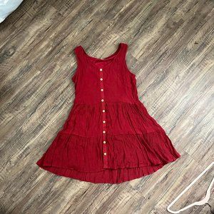 Jr. Sz. L Maroon Tiered Mini Dress